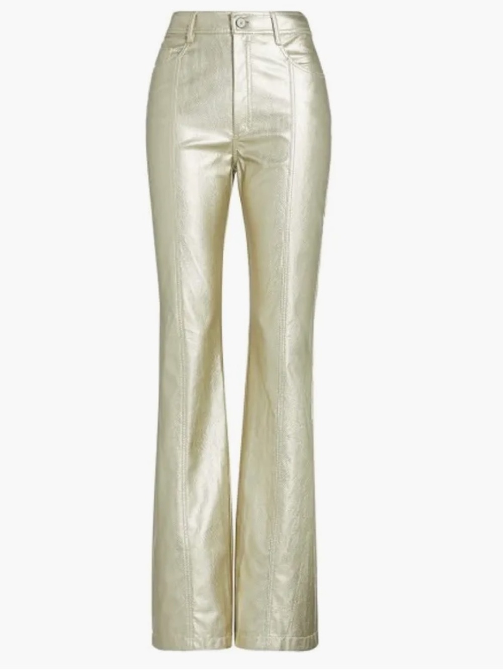 Cinq a Sept Shailene Snakeskin Metallic gold Flare Pants